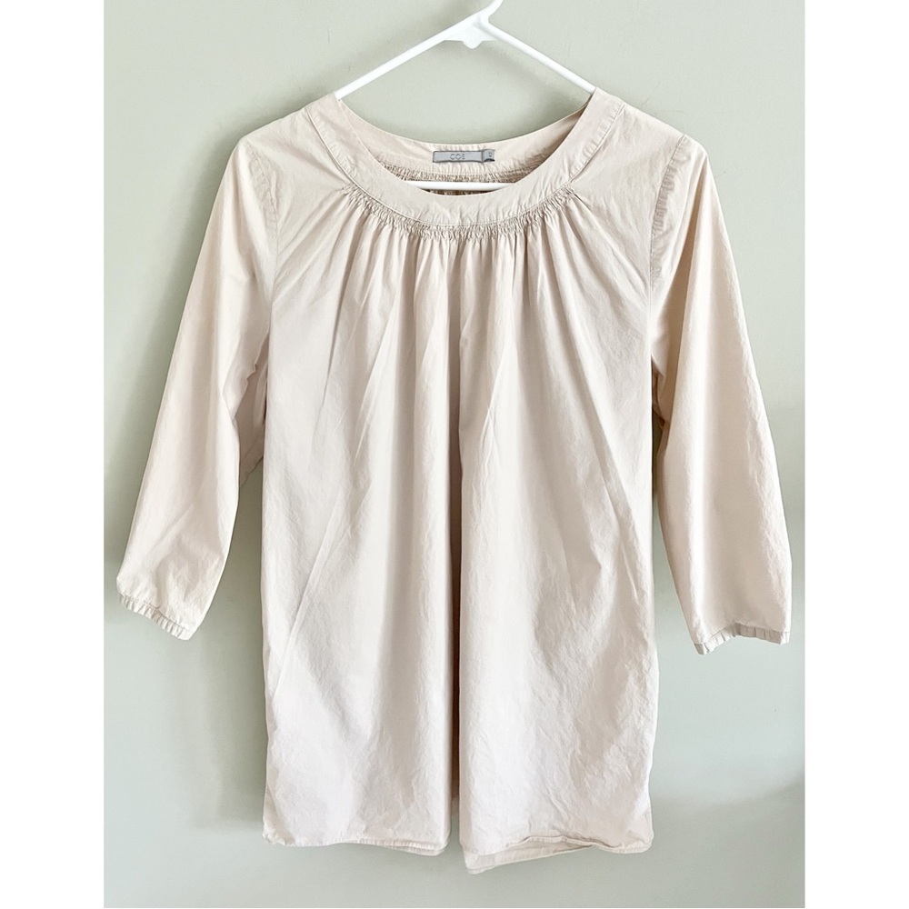 COS light tan/cream minimalist neutral tunic sz M